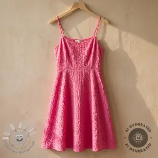 Tessuto di cotone SMOGGED EMBROIDERY fuchsia