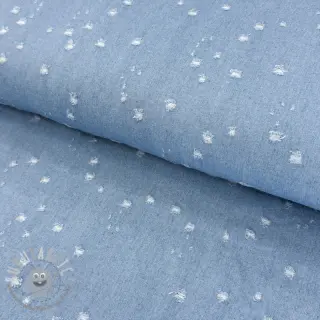 JEANS DENIM 6 OZ Uneven Small Holes light blue