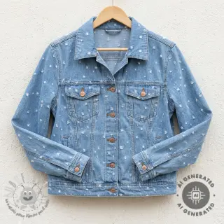 JEANS DENIM 6 OZ Uneven Small Holes light blue
