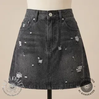 JEANS DENIM 6 OZ Big Holes black