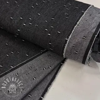 JEANS DENIM 6 OZ Uneven Small Holes black