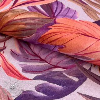 Viscosa con lino Painted leaves