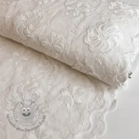 Tessuto di cotone EMBROIDERY Catchy Flowy white