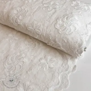 Tessuto di cotone EMBROIDERY Catchy Flowy white