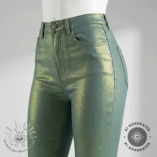 JEANS DENIM 8,5 OZ STRETCH WASHED metallic green