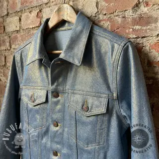 JEANS DENIM Metallic blue gold