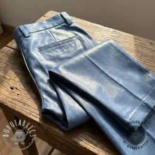 JEANS DENIM 6 OZ STRETCH WASHED metallic blue gold