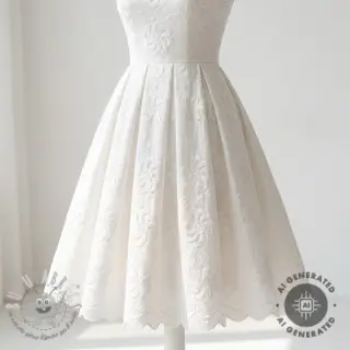 Tessuto di cotone EMBROIDERY Catchy Flowy white