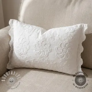 Tessuto di cotone EMBROIDERY Catchy Flowy white
