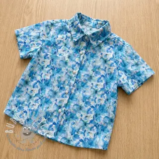 Tessuto di cotone EMBROIDERY Viola blue digital print