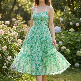Tessuto di cotone EMBROIDERY Viola green digital print