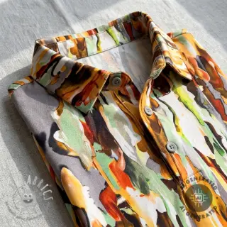 Tessuto di cotone SATIN STRETCH Abstract paint