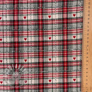 Tessuto decorativo jacquard Villars ecru rouge
