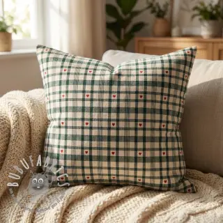 Tessuto decorativo jacquard Ollon vert rouge