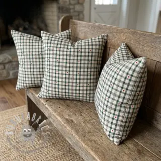 Tessuto decorativo jacquard Villars ecru vert