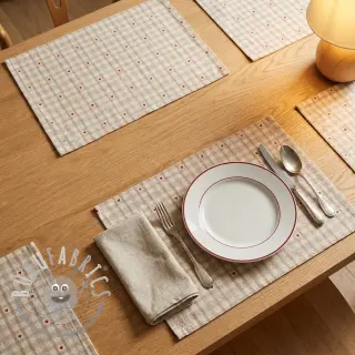Tessuto decorativo jacquard Ollon ficelle rouge