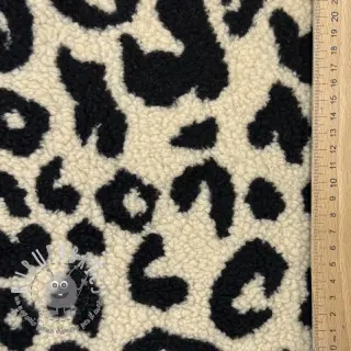 Tessuto per cappotti TEDDY JACQUARD Animal skin black