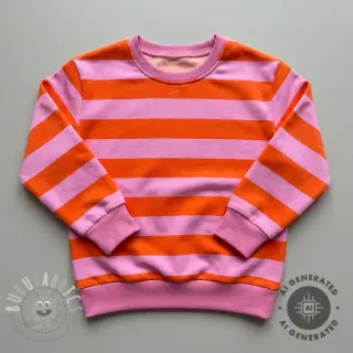 Felpa garzata SOFT Stripes orange