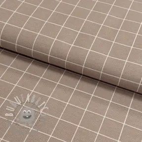 Tessuto decorativo premium Perfect grid lines taupe