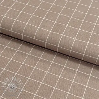 Tessuto decorativo premium Perfect grid lines taupe