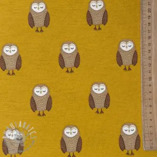 Tessuto decorativo premium Night owl nap yellow