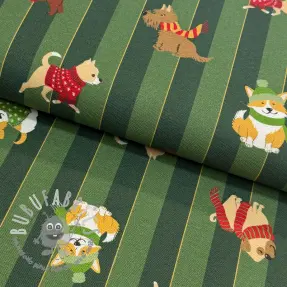 Tessuto decorativo premium Dog frost friends army digital print