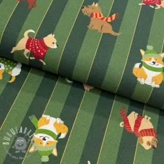 Tessuto decorativo premium Dog frost friends army digital print