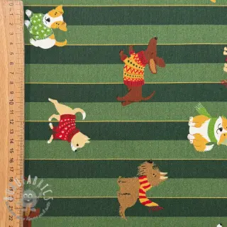 Tessuto decorativo premium Dog frost friends army digital print