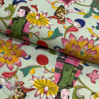 Tessuto decorativo premium Lotus bloom lady digital print