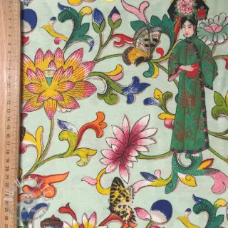 Tessuto decorativo premium Lotus bloom lady digital print
