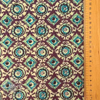 Velluto VELVET QUILT Flowers abstract petrol