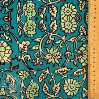 Velluto VELVET QUILT Flowers abstract petrol