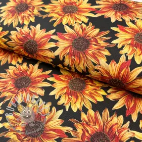 Tessuto decorativo premium Golden bloom night digital print