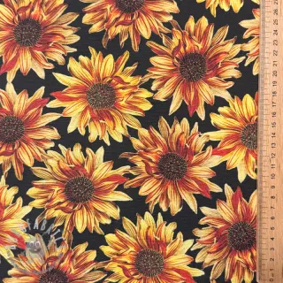 Tessuto decorativo premium Golden bloom night digital print