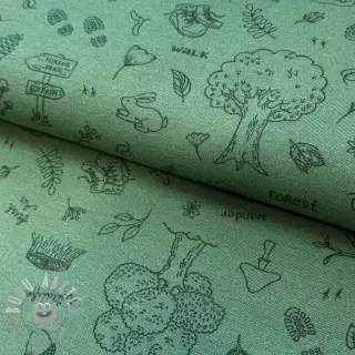 Tessuto decorativo premium Wander woods doodle