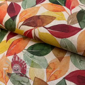 Tessuto decorativo Linenlook Falling leaf dance digital print