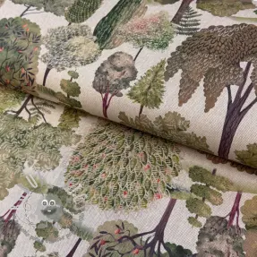 Tessuto decorativo Linenlook Wandering tree wood digital print