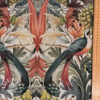 Tessuto decorativo Linenlook Leafy paradise bird digital print