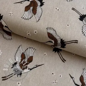 Tessuto decorativo Linenlook Crane blossom sky