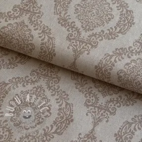 Tessuto decorativo Linenlook Baroque damask charm taupe