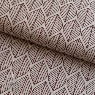 Tessuto decorativo Linenlook Leaf line minimalist wine