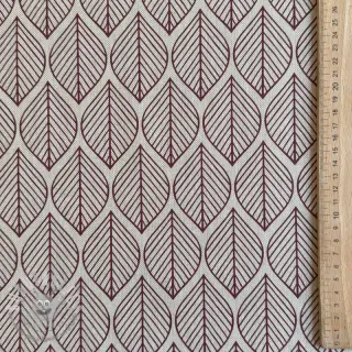Tessuto decorativo Linenlook Leaf line minimalist wine