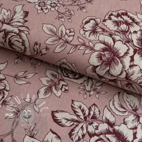 Tessuto decorativo Linenlook Elegant rose bloom wine