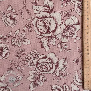 Tessuto decorativo Linenlook Elegant rose bloom wine