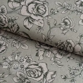 Tessuto decorativo Linenlook Elegant rose bloom army