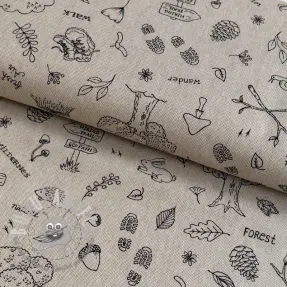 Tessuto decorativo Linenlook Wander woods doodle