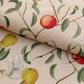 Tessuto decorativo Linenlook Apple pear branch digital print