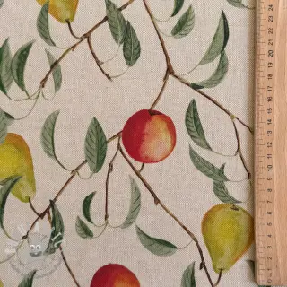 Tessuto decorativo Linenlook Apple pear branch digital print