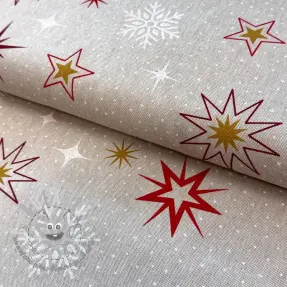 Tessuto decorativo Linenlook Magic star red gold