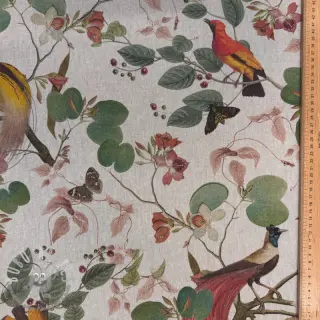 Tessuto decorativo Linenlook Orchid paradise bird digital print